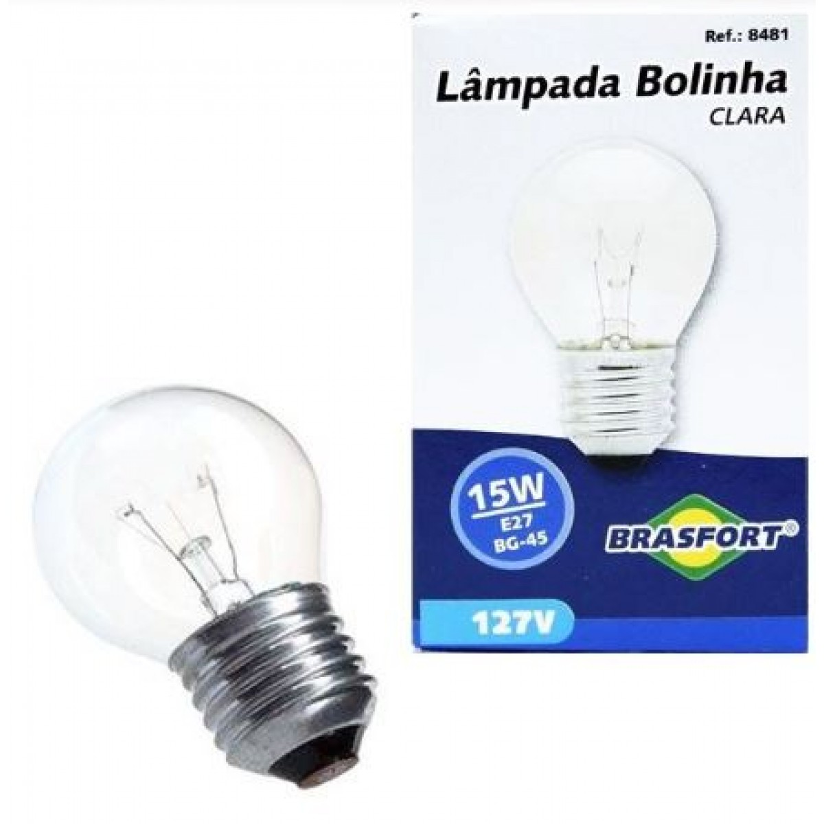 LAMPADA BOLA CLARA 15W 127V